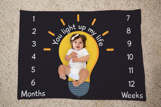 You Light Up My Life Baby Milestone Blanket